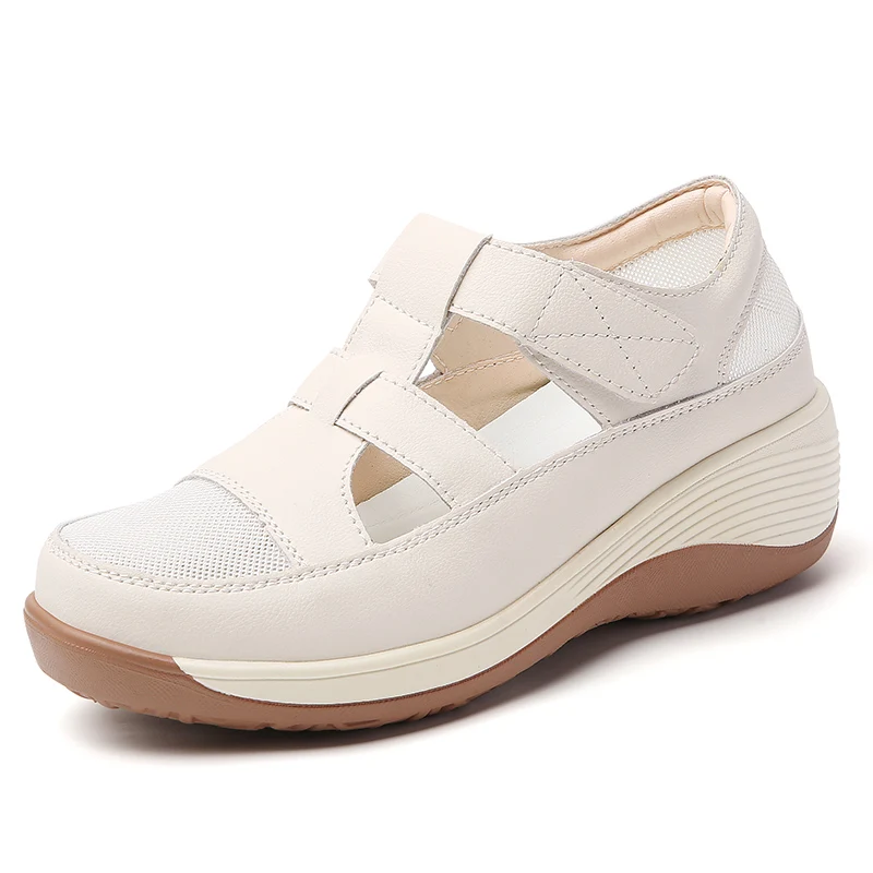 

Women's summer new style sandals 100% genuine leather beach sandals Women's shoes thick-soled high-heeled casual shoes