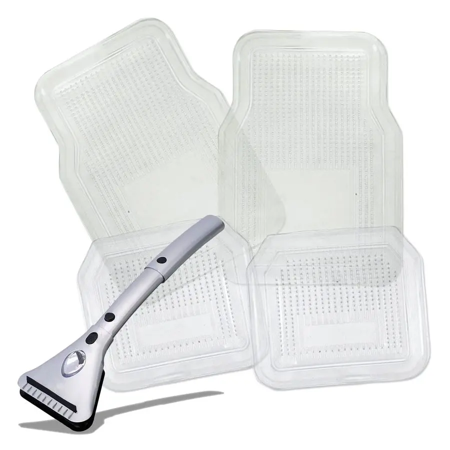 

Скребок для снега и льда с подогревом окна автомобиля с подсветкой и всепогодными резиновыми прозрачными ковриками для салона автомобиля для защиты от снега