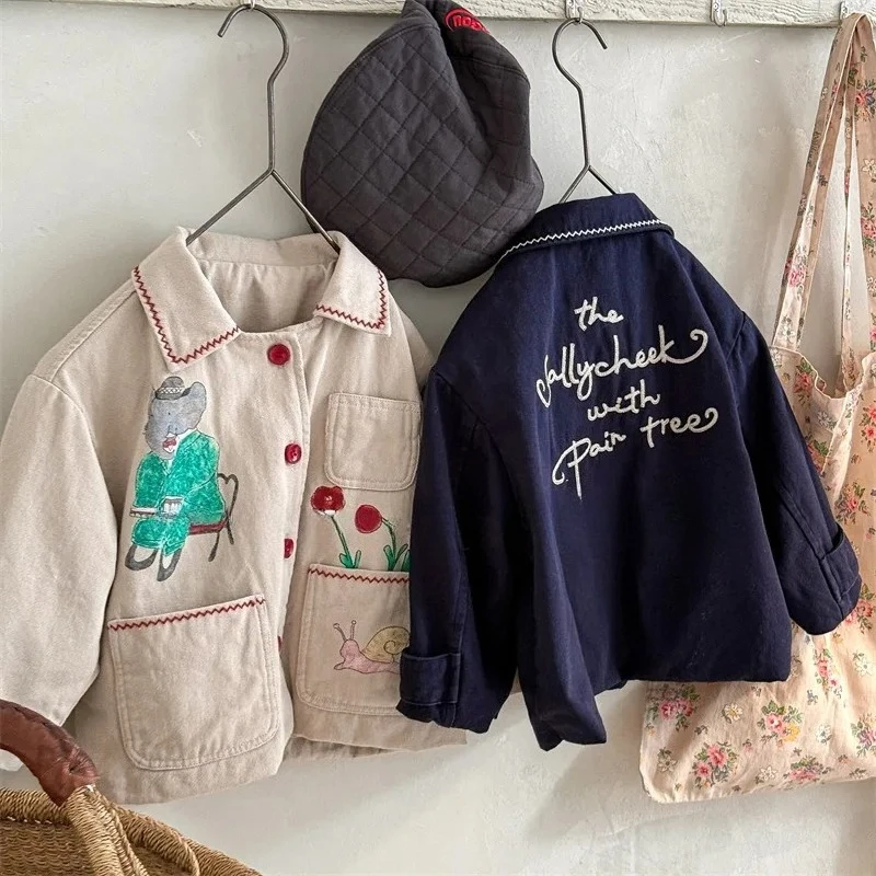 

2025 Spring New Children's Fashion Windbreaker 1 To 6 Years Kids Girls Cotton Outerwear Toddler Boys Casual Coats Child Jackets