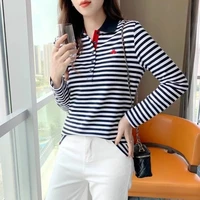 Korean Slimming Polo T-Shirt Women 95% Cotton Loose Fit Long Sleeve Streetwear for Autumn Winter Casual Outfits​ - Image 5