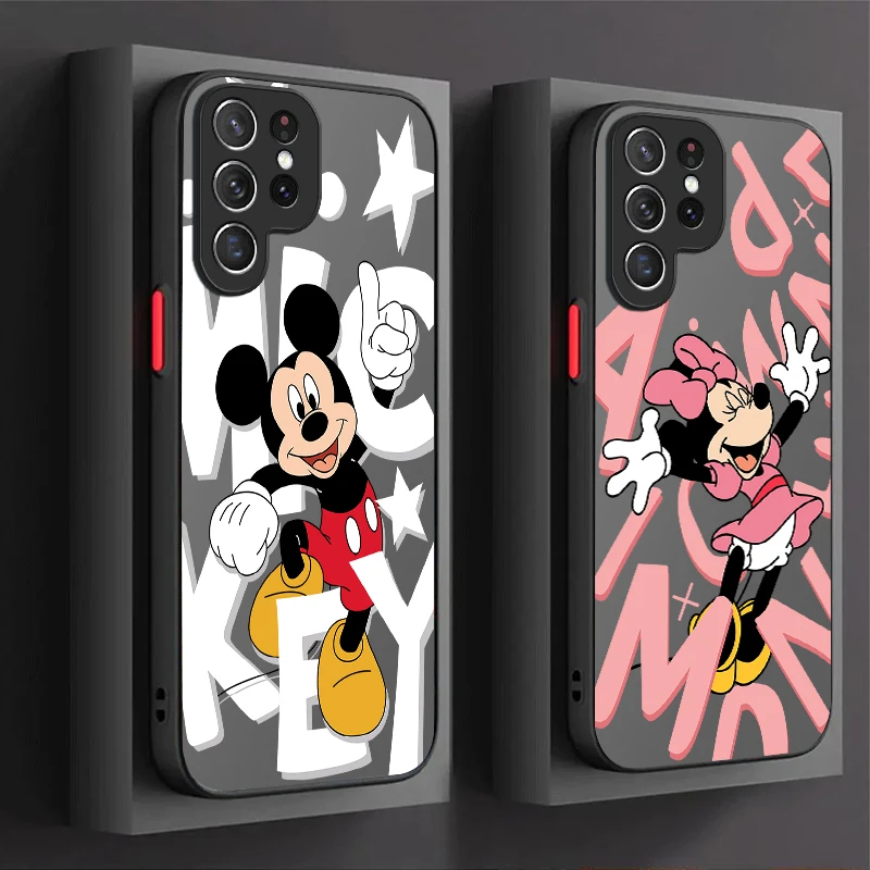 Disney Minnie Mickey Mouse Case For Samsung Galaxy S24 S23 S22 Ultra S21 S20 FE S10 Plus A15 A25 A35 A55 5G Note 20 10 Back Etui