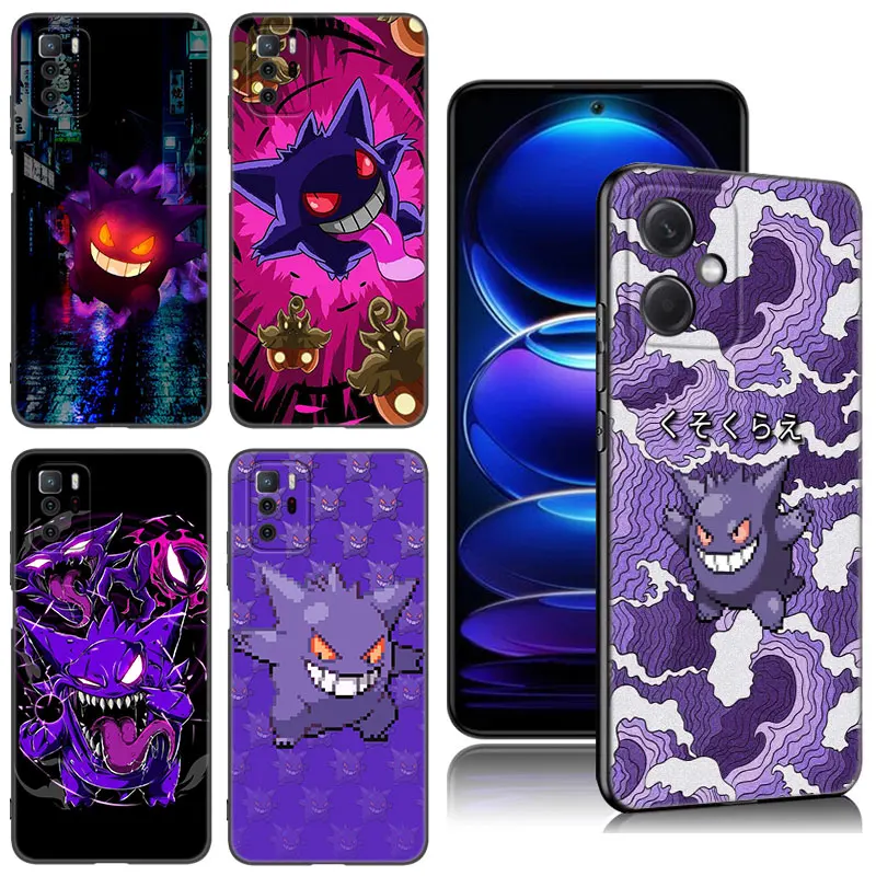 G-Gengar Cute Black Silicone Phone Case For Xiaomi Redmi Note 9 10 11 11S 11T 12 13 Pro 5G Plus 9S 10S 12S