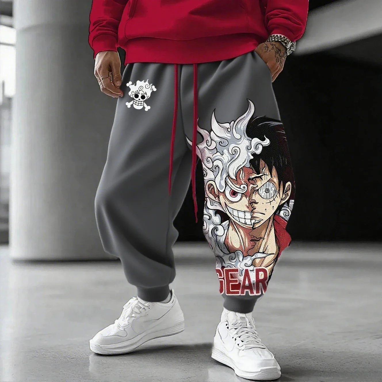 ワンピースアニメスウィートパンツ 2026 メンズ秋冬ルフィ新 Y2K 原宿大型トレンディルーズトレンディスポーツパンツ