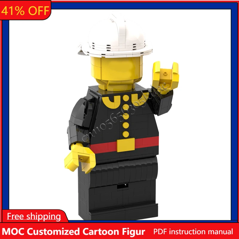 

706 PCS MOC Customize Upscaled Fire Chief Edition Brickheadzes Model DIY Creative Puzzle Birthday Cartoon Anim Figures Toys Gift