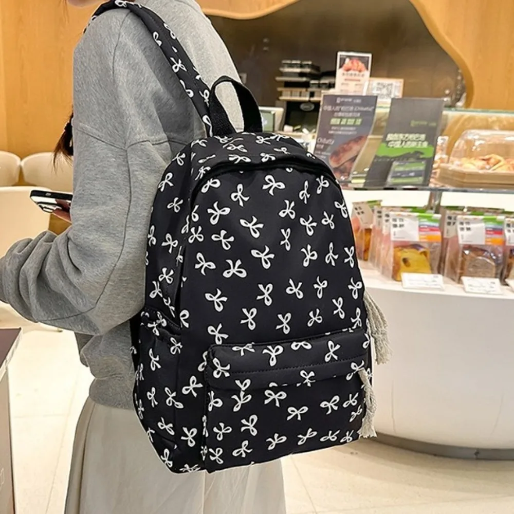 Nylon Bow Backpack Large Capacity Japanese Style Students School Bag Storage Bag Lightweight Teenagers Shoulder Bag Travel
