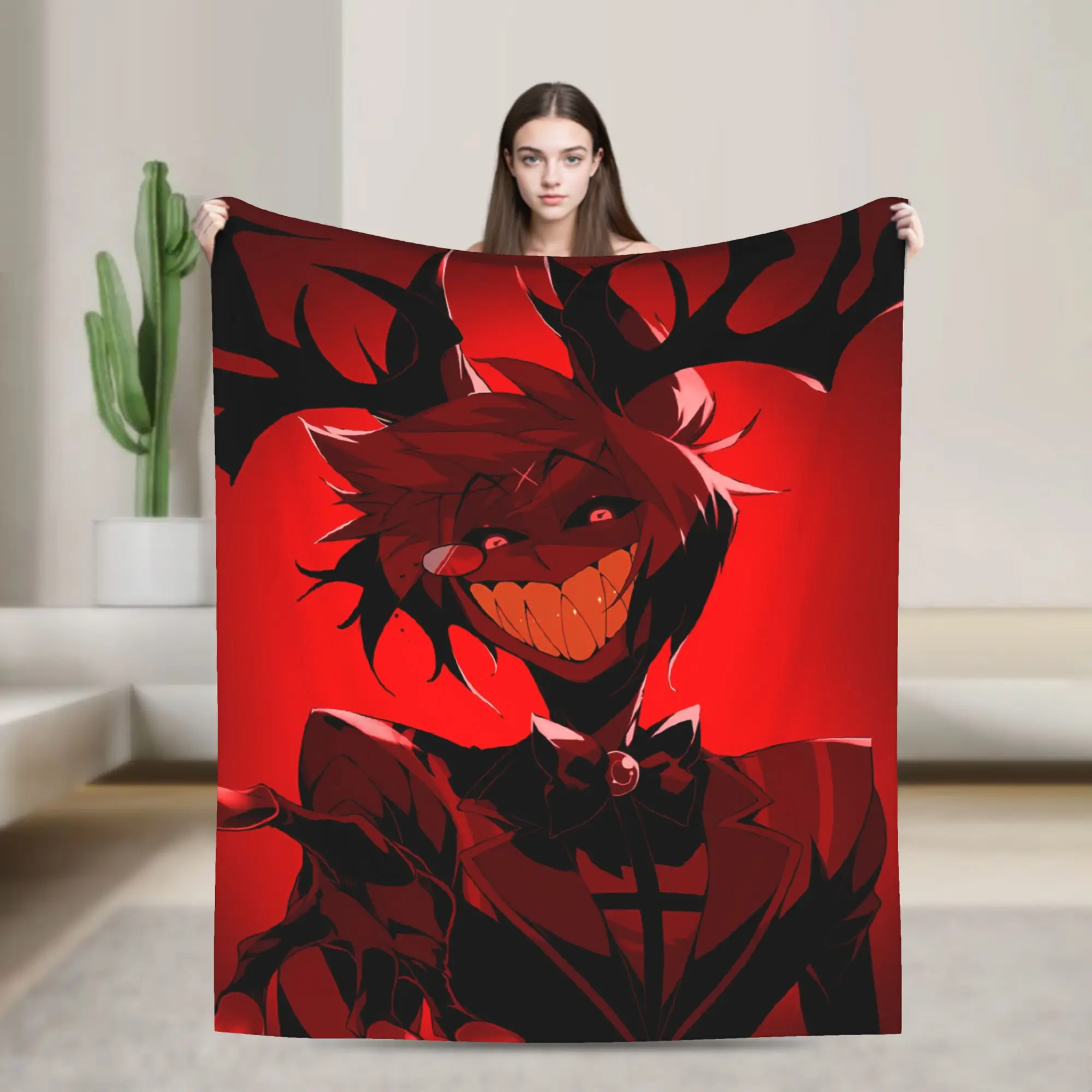 

Vox Alastor Hazbin Hotels Blanket Quality Warm Soft Throw Blanket Spring Children Couch Bed Funny Bedspread