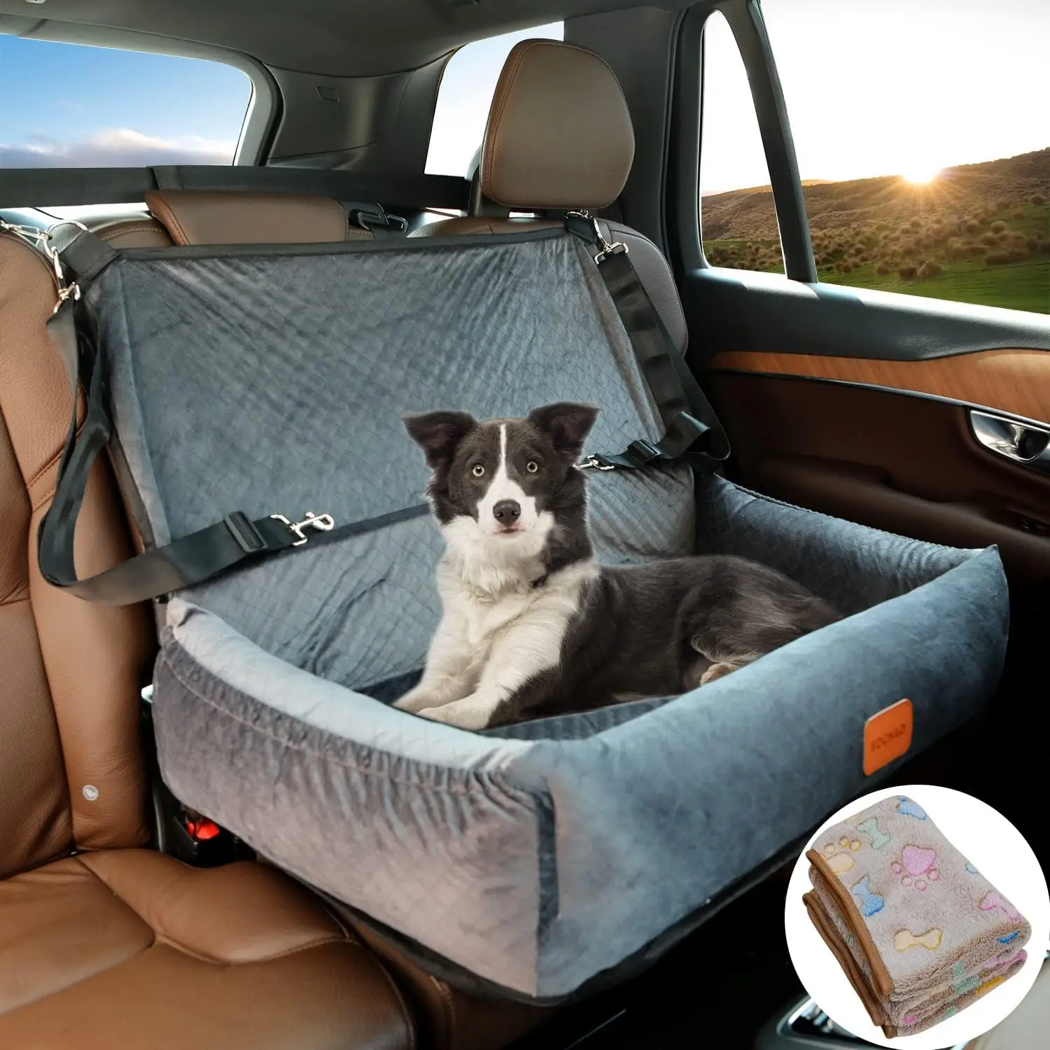 

Dog Car Seat for Large Dogs Car Seat 2 Small Dogs,Dog Car Back Seats Travel Bed Dog Seat,Comfortable and Safe