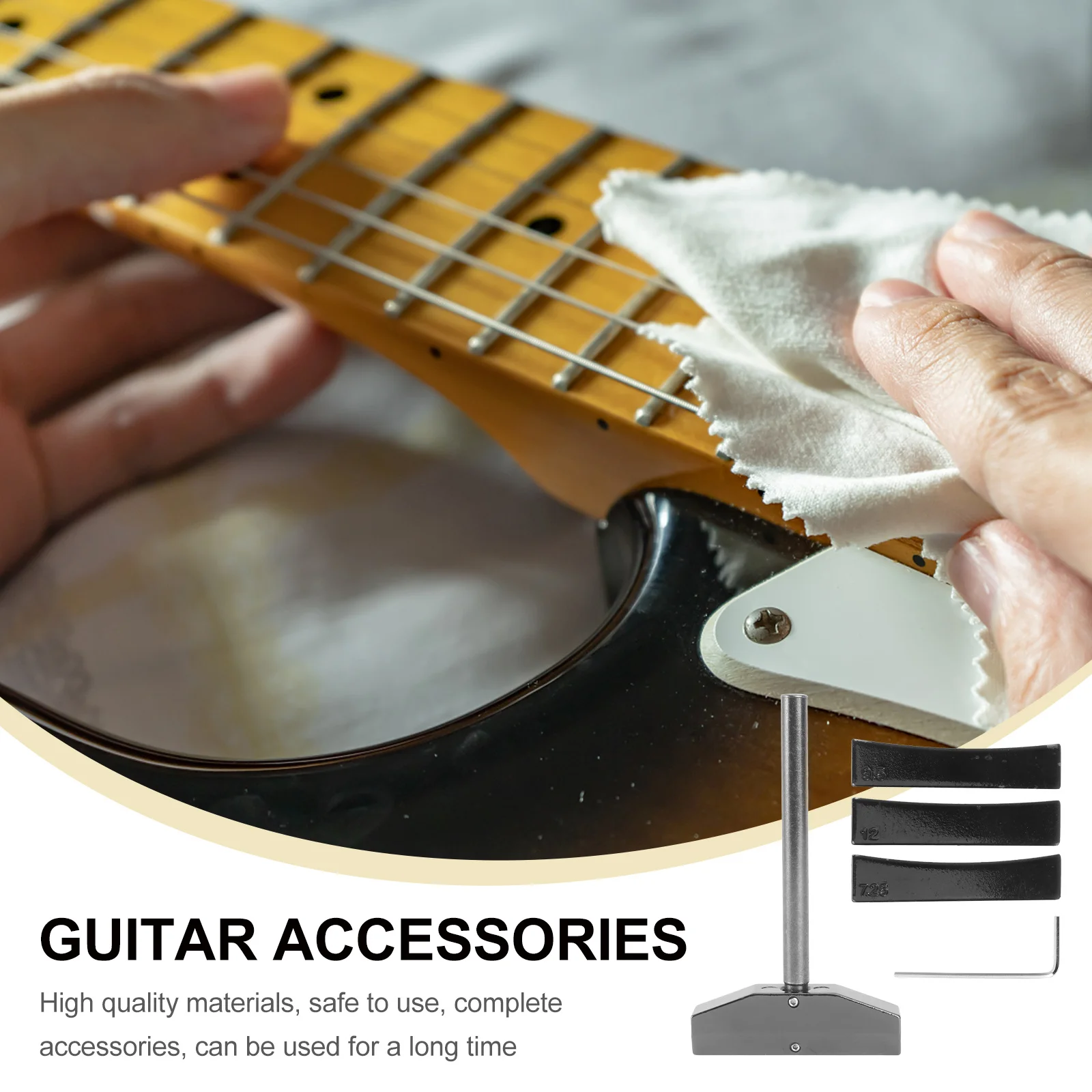 

1Set Guitar Fret Install Tool Durable Alloy Fret Press Caul Inserts Easy Use for Professional Luthiers Guitar Repair Accessory