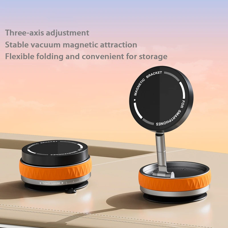 

360° Magnetic Vacuum Suction Cup Holder For IPhone Mobile Phone Car Phone Holder Folding Stand for Multi-Scenario Accessories
