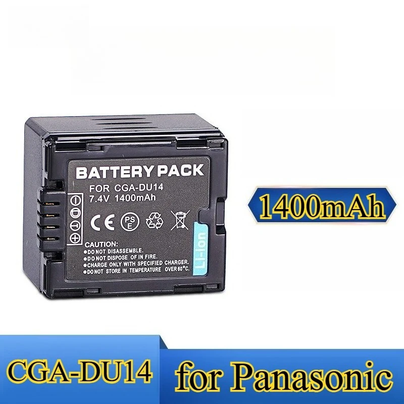 1400mAh CGA-DU14 充電式バッテリー パナソニックビデオカメラ GS140 GS150 GS158 GS180 GS188 GS28 NV-GS150 NV-GS180 NV-GS500用
