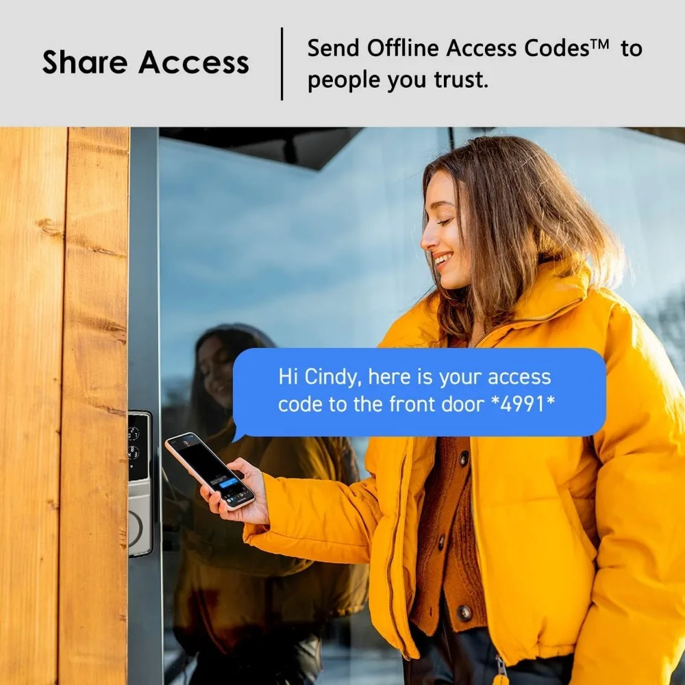 Secure Plus, RFID Card Smart Lock, Keyless Entry Door Lock, Smart Locks for Front Door, PIN Genie® Keypad, 3D Biometric Fingerp