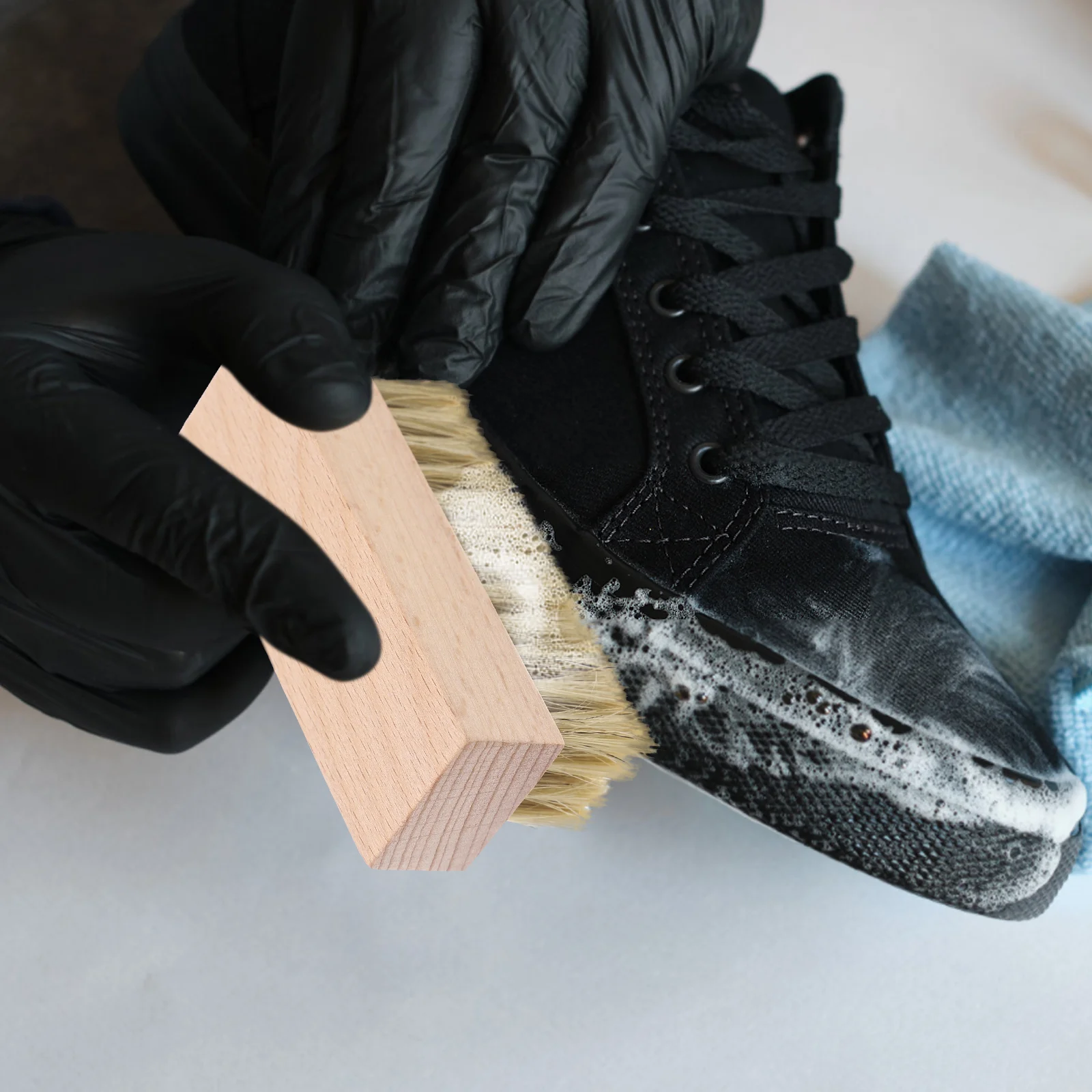 

1pc Solid Wood Cleaning Brush Multi-Function Shoes Clothes Washing Tool Household Scrubbing Brush Comfortable Grip Durable