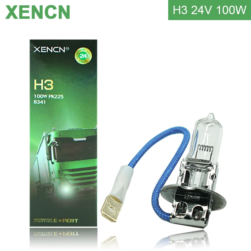 XENCN Original H3 24V Halogen Headlight 70W 100W 3200K Off Road Standard Lamp OEM Quality Truck Bulb Auto Yellow Light, Pair