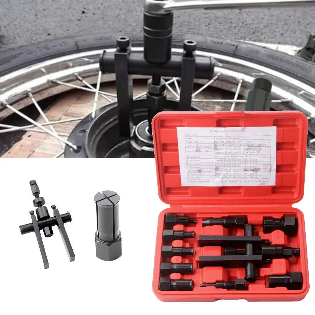 

10pcs Motorcycle Internal Bearing Pullers 8-25mm Wheel Bearing Removal Tools With Storage Box Motorcycle Maintenance Tool