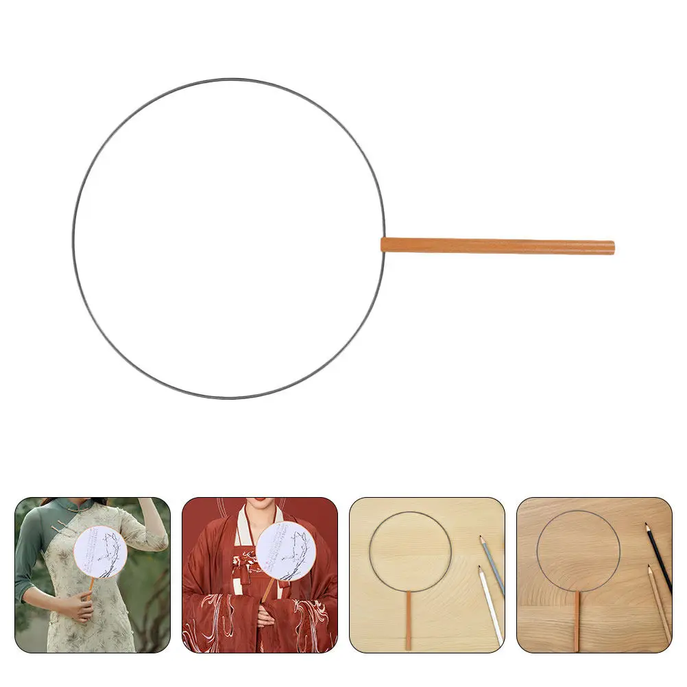 

Набор из 4 круглых каркасов для вееров с короткой ручкой, железная конструкция, идеально подходит для изготовления шелковых вееров своими руками, аксессуары для фестивалей Ханьфу, свадебных и праздничных поделок