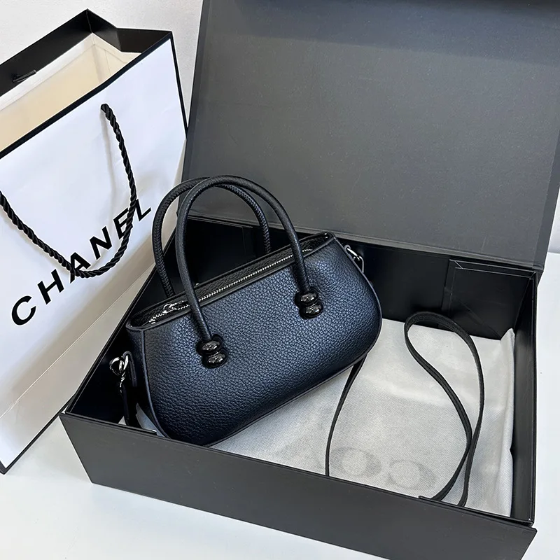 2025 Spring Summer Textured Square Bag for Women Minimalist Crossbody Purse Stylish Handheld Tote Versatile Chic