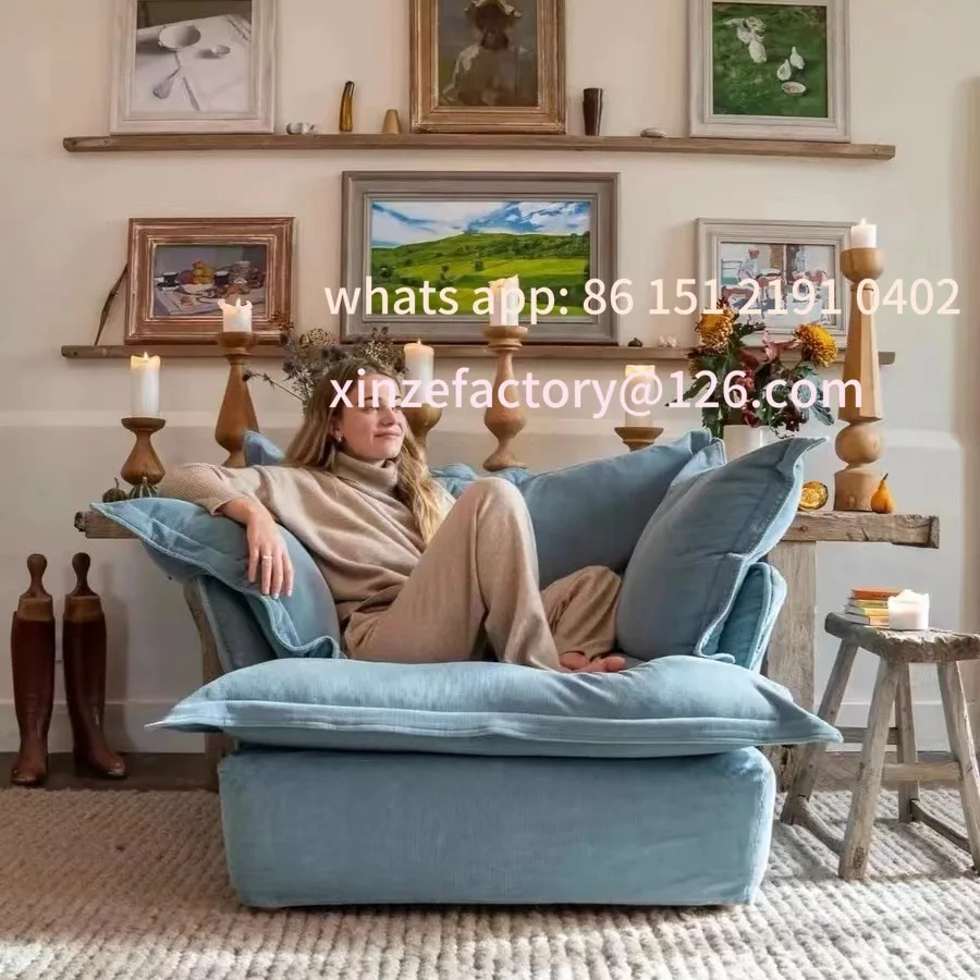 Customizable Nordic Sofa Super Soft Living Room Single Sofa Small Unit Simple Wind Homestay Apartment Japanese Lazy Fabric Sofa