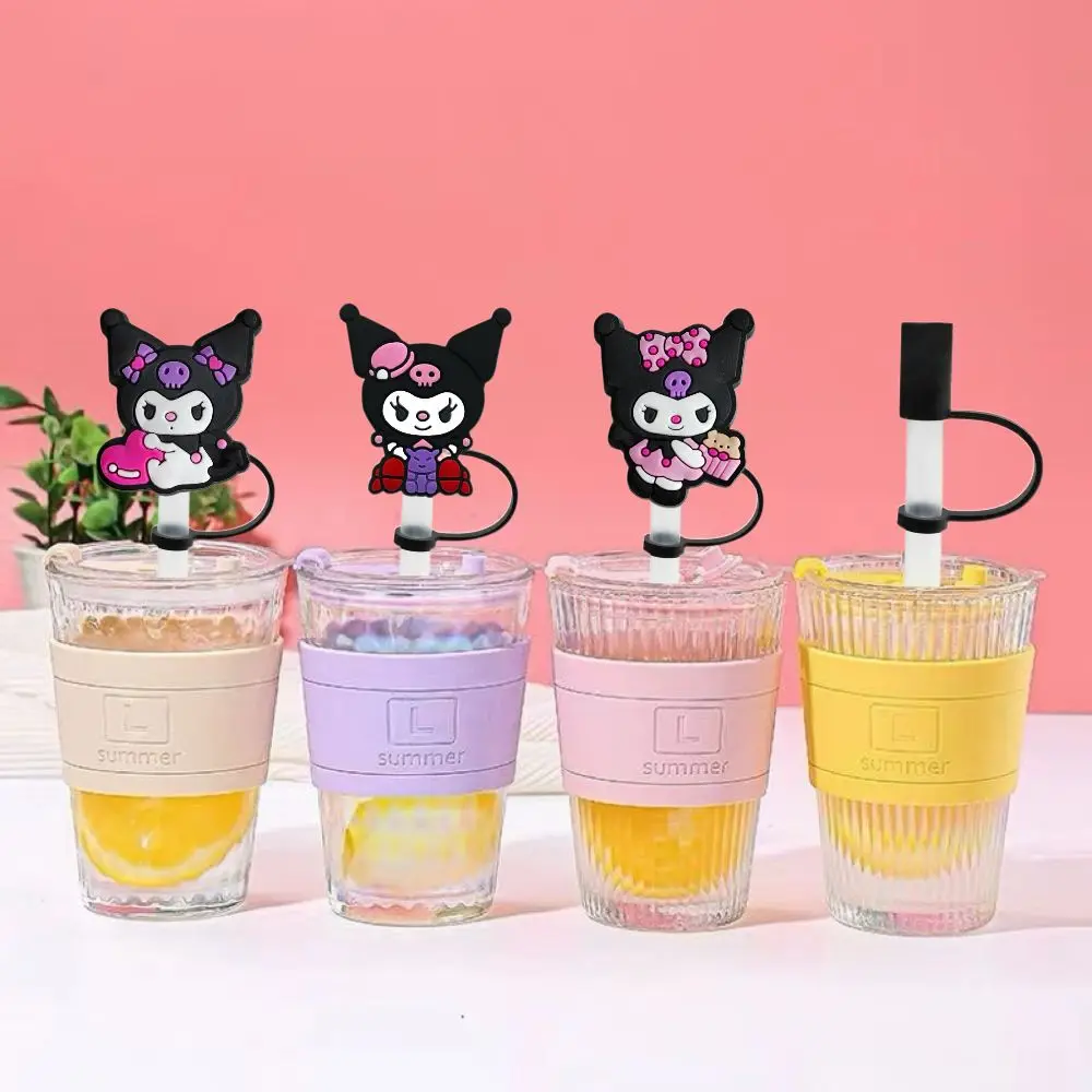 MINISO Sanrio Series Cartoon Straw Cover Cap 10MM Drink Straw Plug Reusable Splash Proof Drinking Fit Cup Straw Cap Pendant