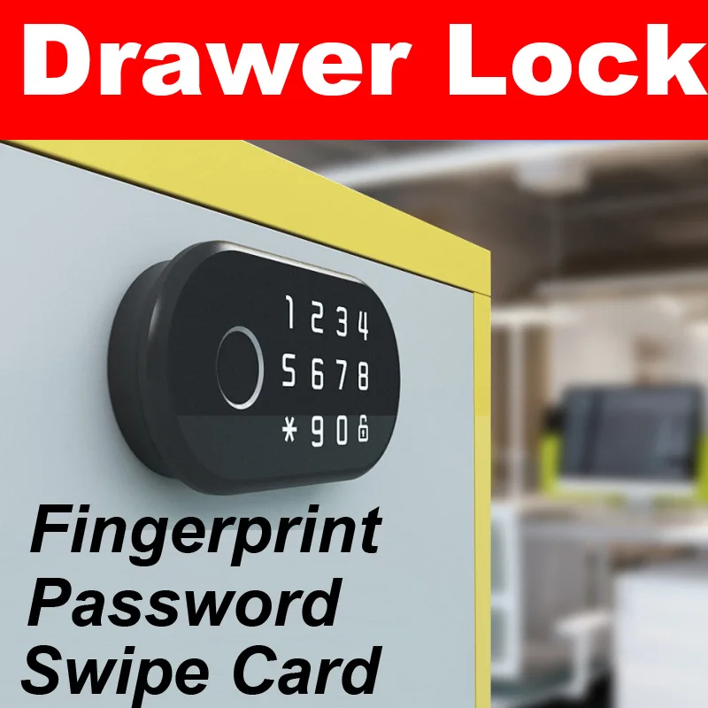 3in1 Drawer Door (Fingerprint Password ID CARD)Lock Anti-theft File Cabinet Keyless Privacy Protection For Furniture Drawer Box