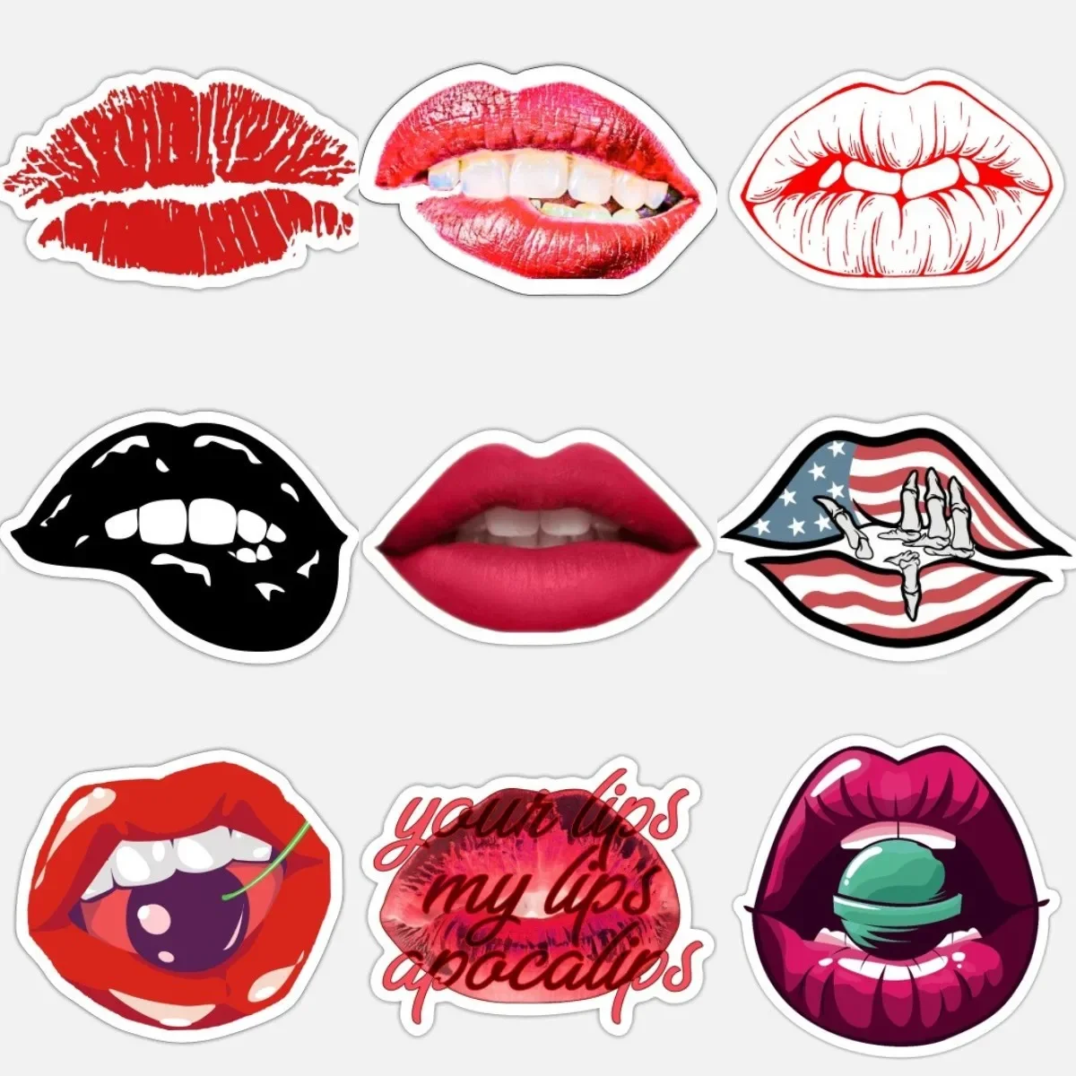 

Lips Kiss Creative Personalized PVC Sticker for Decorate Fridge Wall Car Van Truck Motorcycle Window Off-road Decal Accessories