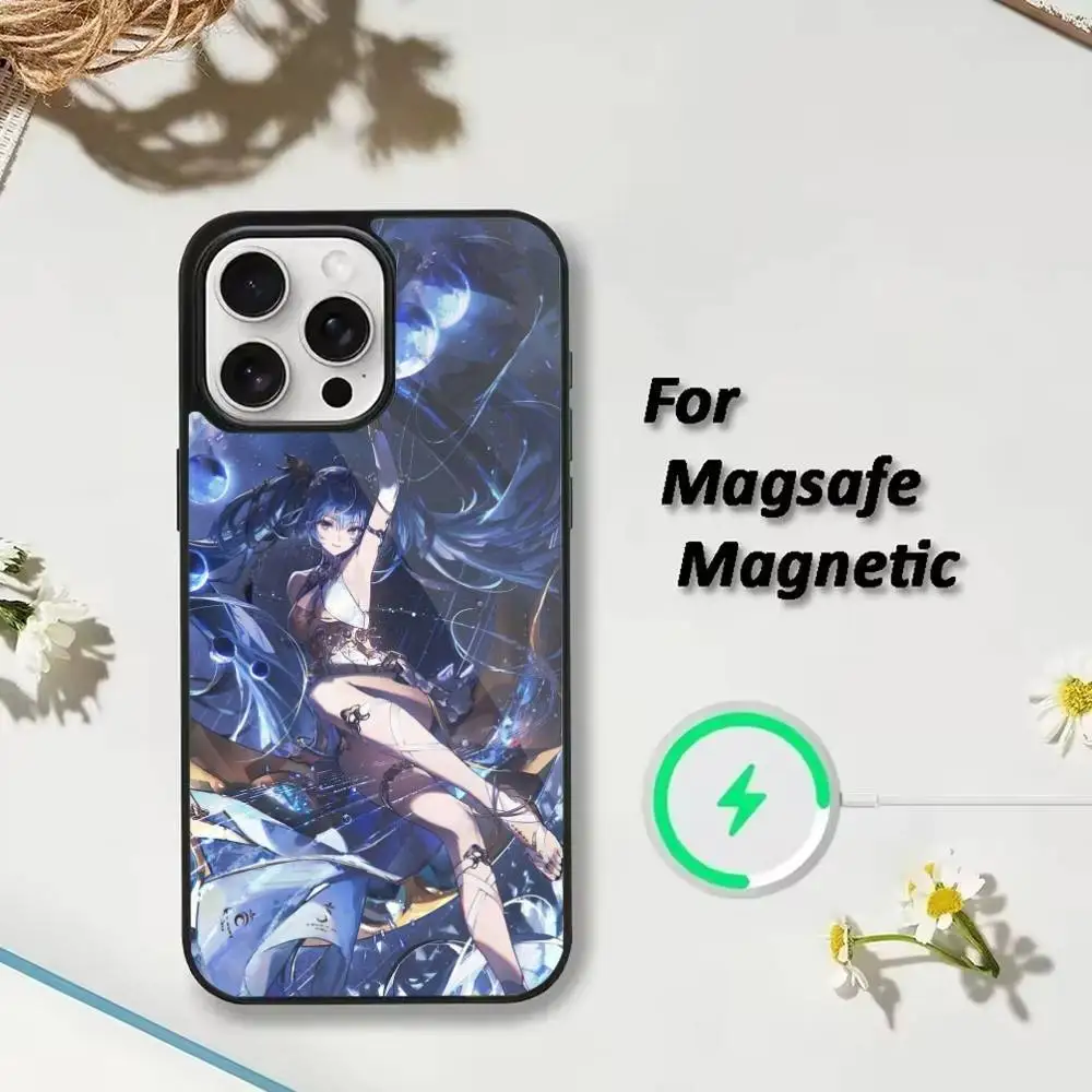 W-wuthering waves L-Iuno  Phone Case For iPhone 17,16,15,14,13,12,Plus,Pro,Max For Magsafe Magnetic Wireless Charge