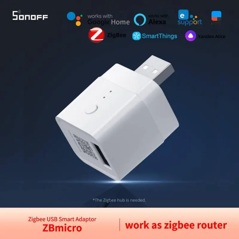 NEW Sonoff ZBmicro Zigbee Micro USB Smart Adaptor Work As Zigbee Router Fast Charger Adapter Work With Home Assistant Mqtt Alexa