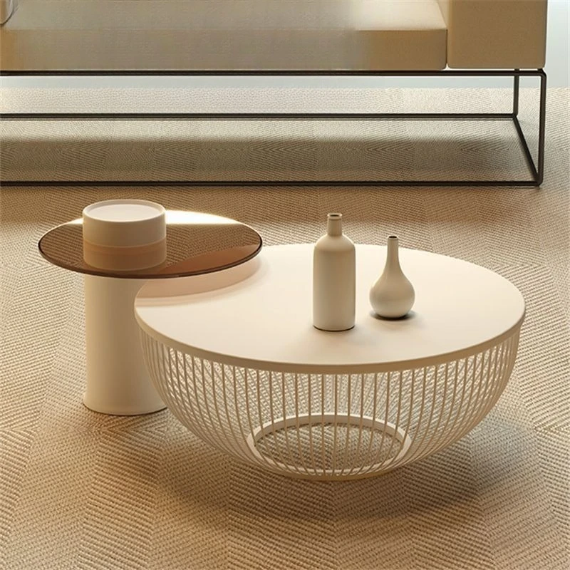 

Creative round coffee table small apartment living room home low table combination light luxury bedroom small table