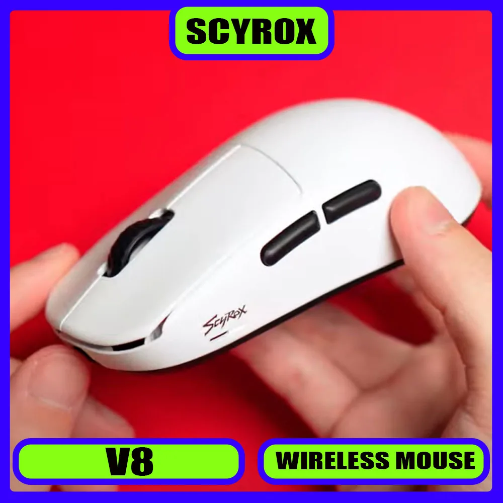 Scyrox V8 Wireless Mouse 8K Lightweight PAW3950 E-Sports Gaming Mouse Sensitive Customized PC Gamer Accessories Player Gifts