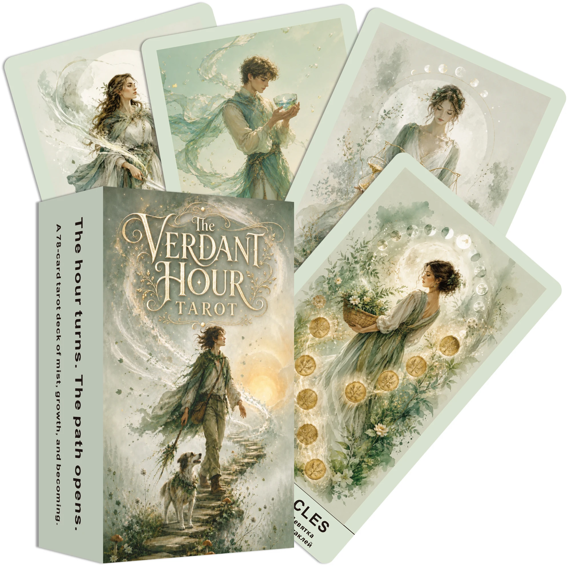 baralho-de-taro-the-verdant-hour-78-cartas-com-guia-em-en-ru-es-fr-estilo-aquarela-adequado-para-iniciantes-colecao-de-arte-original