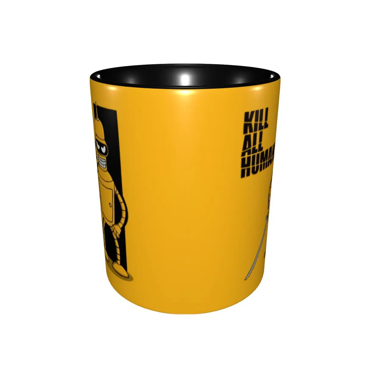 Unique Design Universe  1 Golden Futuramas Benders Kill All Humans Merch Mugs Fun Coffee Cup