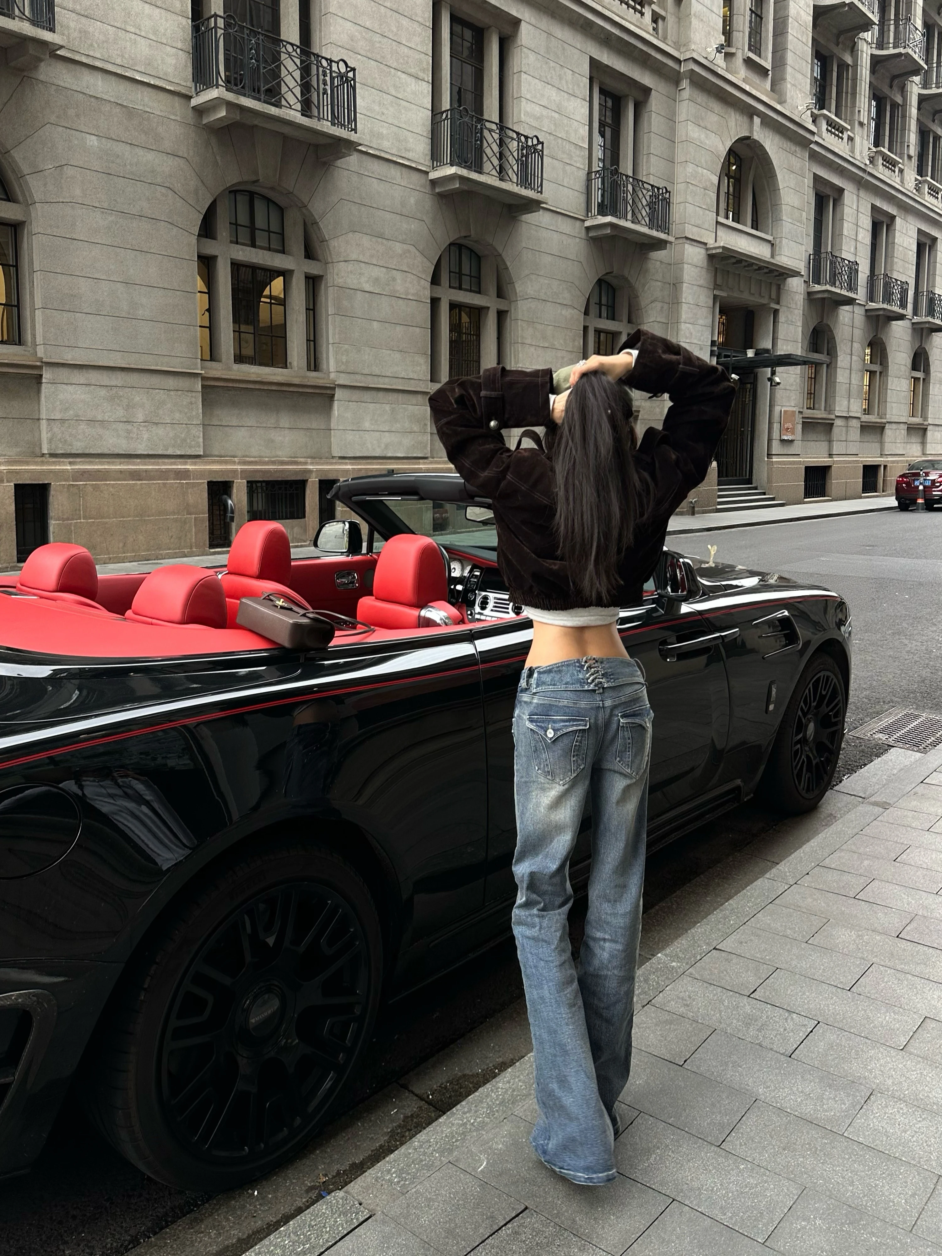 Low Waist Bell Bottom Blue Denim Jeans Punk Player Style American Hot Girl Trendy Streetwear Women's Loose Fit Jeans