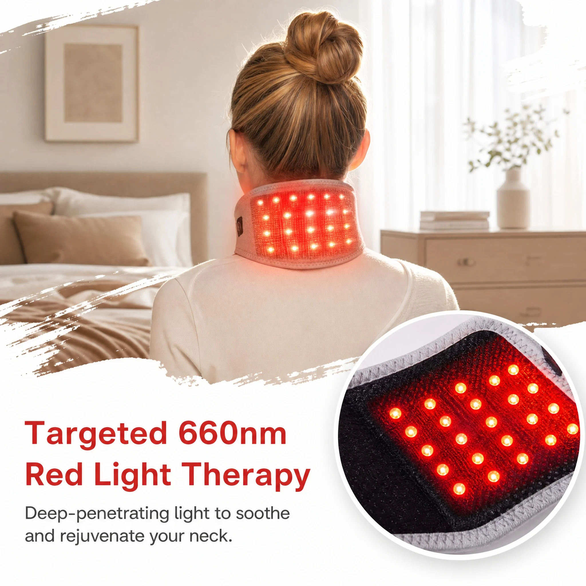 

Red Light Neck Brace, Neck Heating Pad, Massager, Red Light Neck Care, Relieve Joint Discomfort and Muscle Fatigue Health Care