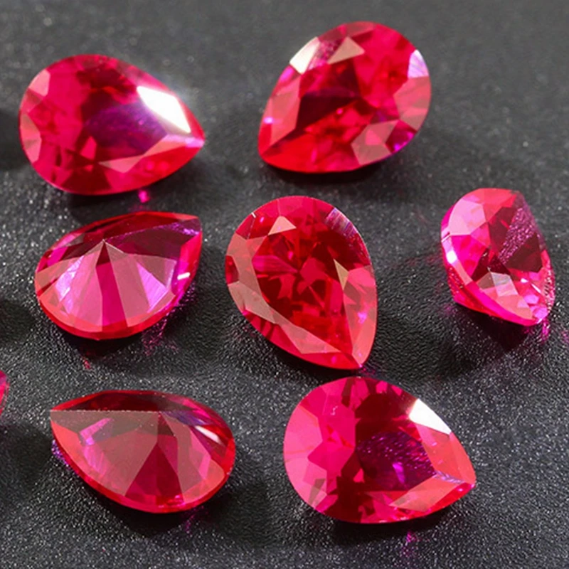

Top Quality Ruby Pear Cut Pigeon Blood Red VVS1 Gemstone For Charms DIY Jewelry Making/Gem Collection Stone