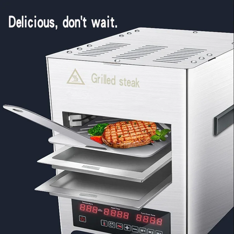 Novo CY-18 churrasqueira elétrica para churrasco doméstico comercial churrasqueira de aço inoxidável grelha de alta temperatura máquina de bife