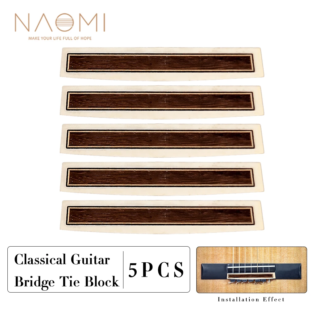 

5PCS Classical Guitar Bridge Blocks Tie Buffalo Bone Rosewood Guitar Bridge Inlay DIY Classical Flamenco Guitarra Accessories