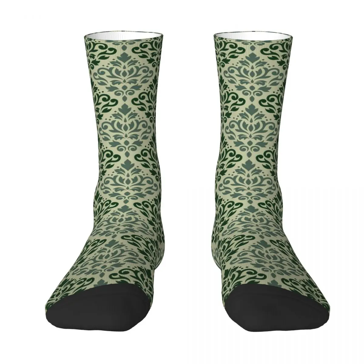 Bas Vintage Imprimé Baroque pour Femme, Chaussettes Gothiques, Design Damassé, Antidérapantes, Chaudes et Douces, Escalade, Automne