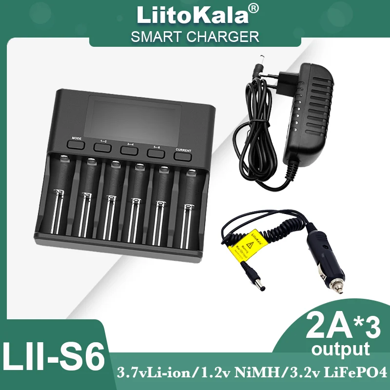 LiitoKala oryginalny Lii-PD4 PD2 lii-S6 S8 inteligentna ładowarka do akumulatora dla 3.7v 1.2v NiMH 3.2v Li FePO4 18650 26650 21700 18500 AA AAA