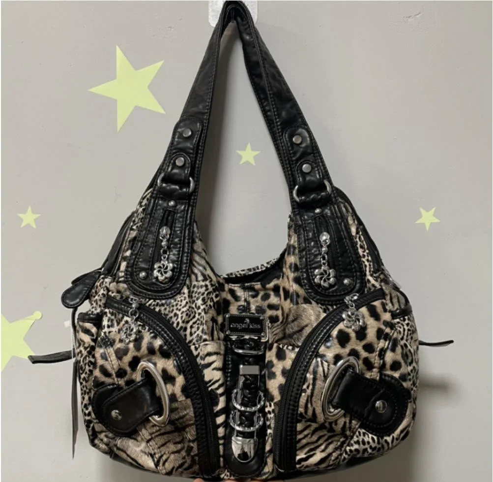 

Women Handbags Leopard Bag Top-handle Handbag Fashion Satchel Dumpling Pack Shoulder Bag Tote Bag Hobos Large Purse