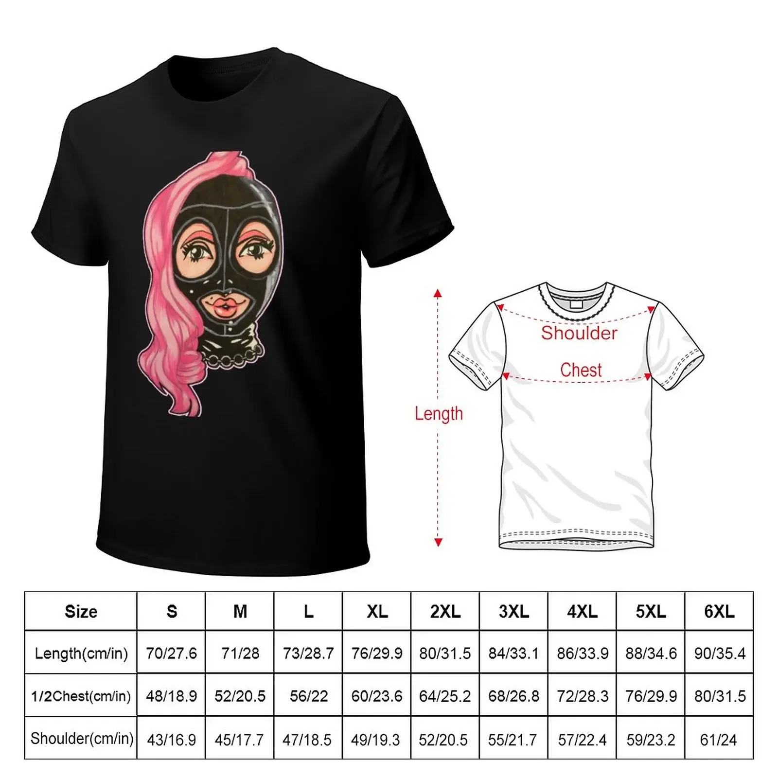 Latex Hood & Ponytail T-Shirt Aesthetic clothing sweat heavyweights tshirts for men