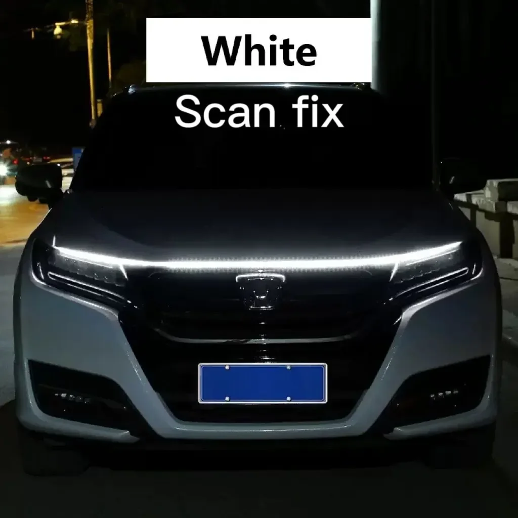 150 Cm 180 Cm Scan Starten Led Auto Kap Licht Dagrijverlichting Universele Flexibele Dynamische Auto Drl 12V Omgevingslicht