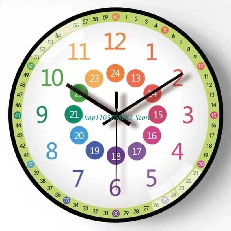 R53F 8 Zoll Kinder Cartoon Wanduhr Sagen Zeit Lehre Uhr Frühen Bildung Werkzeug Mit Ruhige Bewegung Für Den Heimgebrauch – Detail 9
