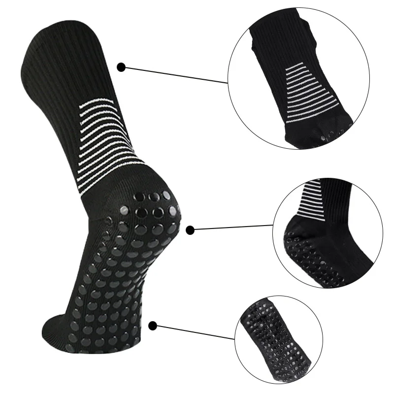 3 pairs Shield Pattern Circular Silicone Non slip Football Socks Men Women Football Socks Training Match Sports Grip soccerSocks