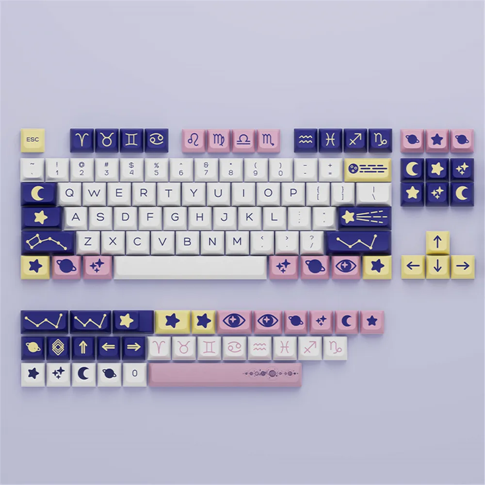 Imagem -06 - Conjunto Personalizado Teclado Gaming Mecânico Constelação Pbt Keycaps Perfil Xda Interruptor mx Anime Bonito Keycap para Faça Você Mesmo 134 Chaves