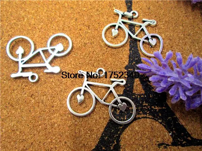 

75PCs Bicycle Antique Silver Tone Lovely Bike Charm Pendant ,23x30mm