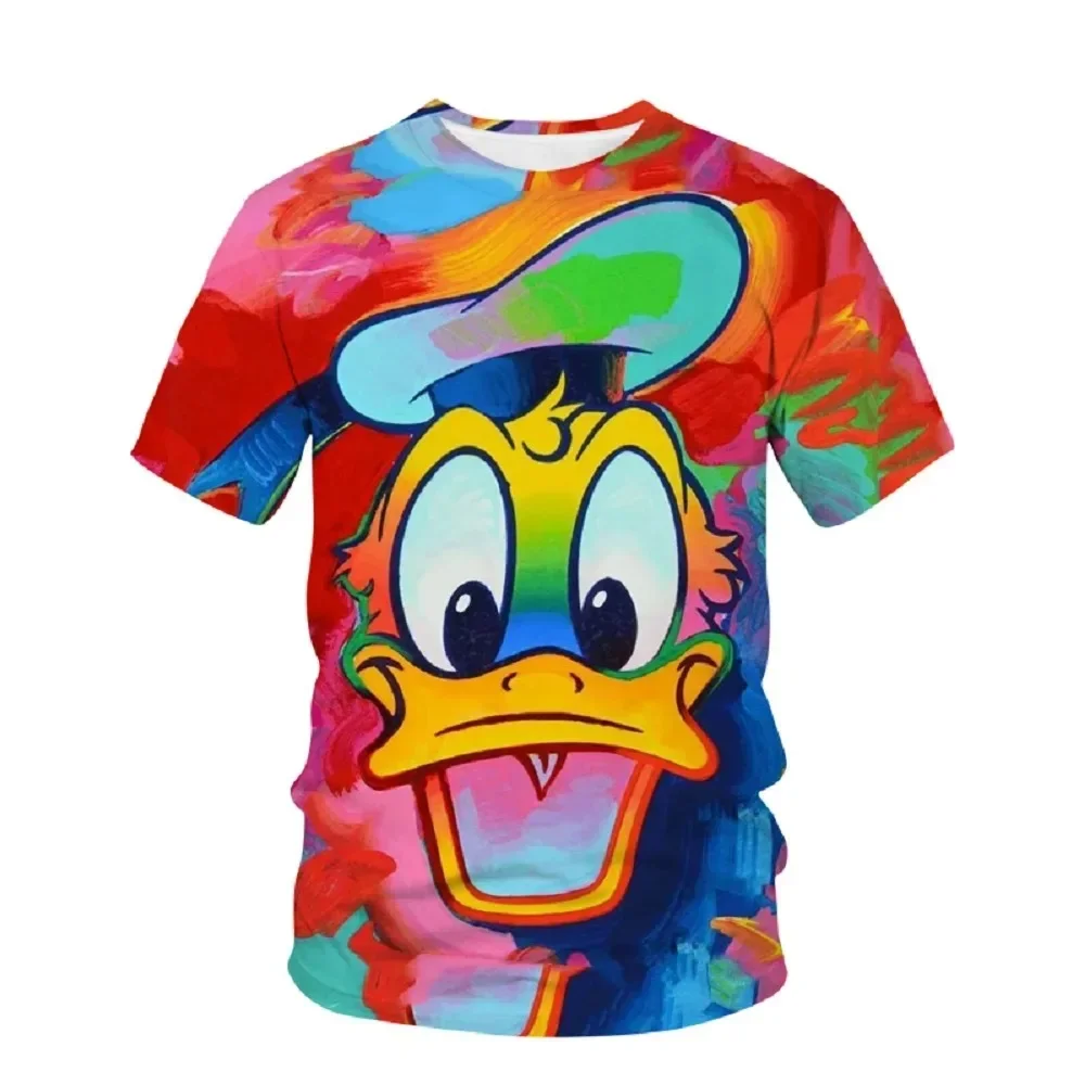 

2024 New Disney Summer Donald Duck 3d Print T-Shirts Cartoon Anime Children Streetwear Fashion Oversized T Shirt Kids Tees Tops