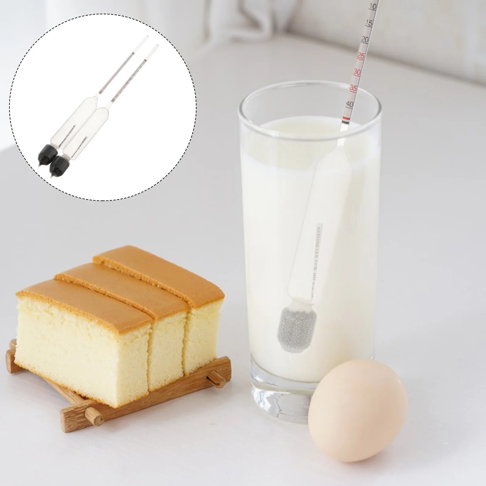 

2Pcs Analytical Hydrometer Milk Fat Content Meter for Dairy Products High Precision Lab Testing Equipment Liquid Density