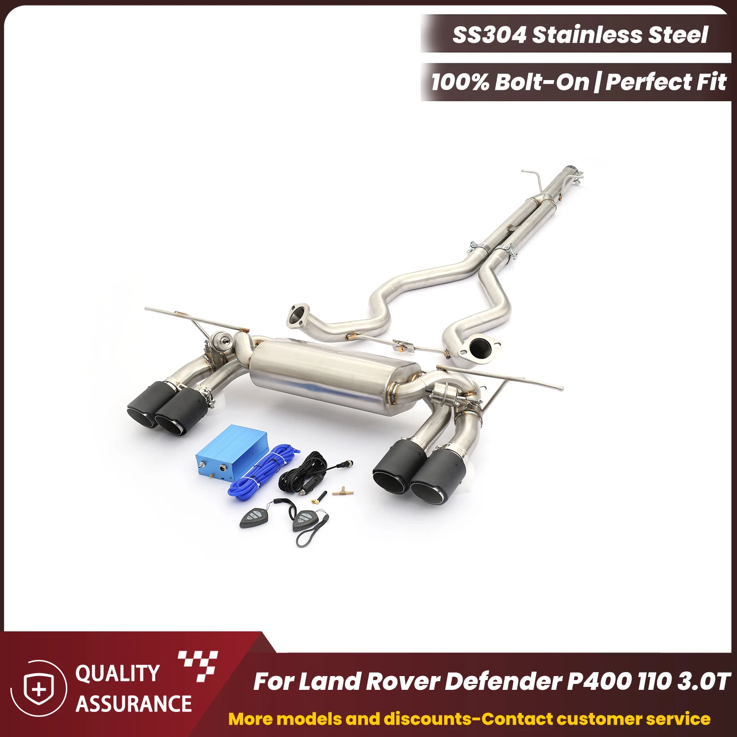 

ECCF Valvetronic Catback Exhaust For Land Rover Defender P400 110 3.0T Aggressive Exhaust Sound Performance Upgrade