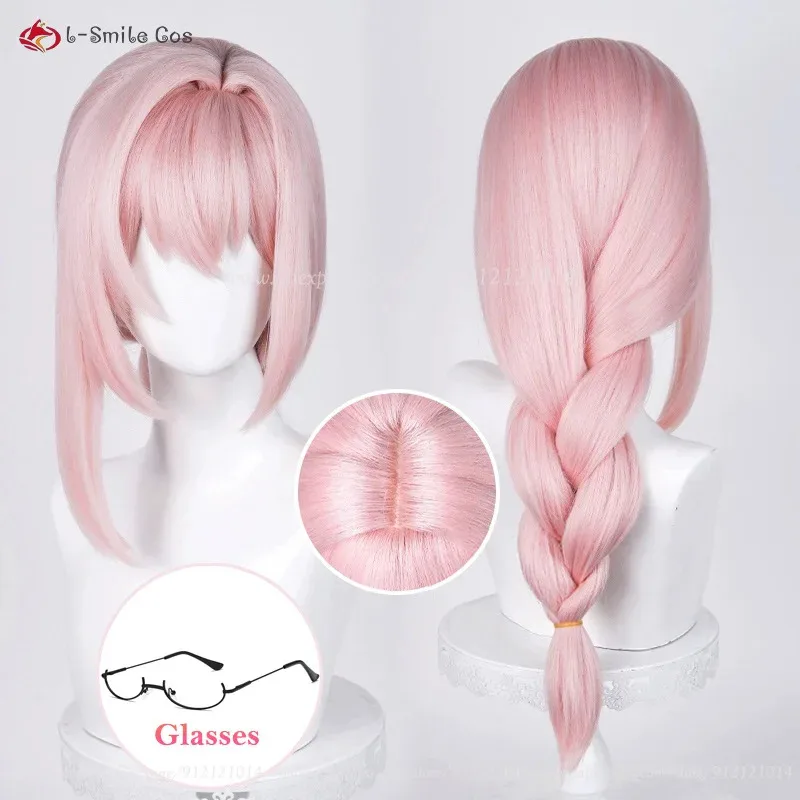 ZZZ Tsukishiro 65cm Pink Wigs Yanagi Anime Cosplay Pre Crimped Heat Resistant Synthetic Hair + Cap Wig view 2