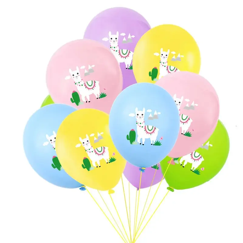 12inch Cartoon Animal Alpaca Llama Cactus Latex Balloons Mexican Party Happy Birthday Air Ball Baby Shower Wedding Party Supply