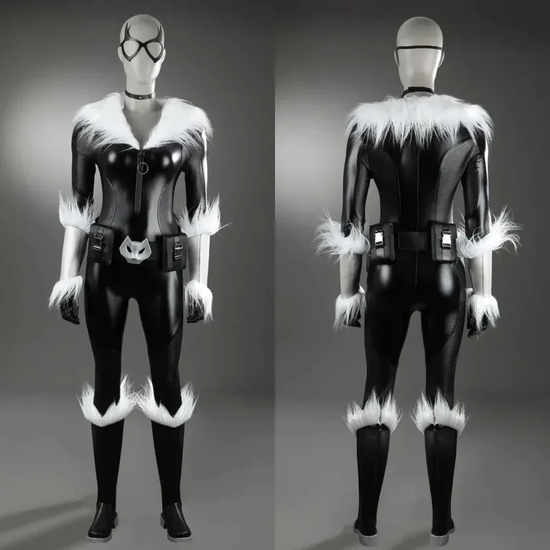 

Маскировка Женщина Кот Фелиция Косплей Костюм Кожаный Комбинезон Пояс Полный Комплект и Индивидуальные Предметы Хэллоуин Костюм На Заказ sk;m1